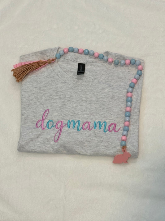Dog Mama Embroidered T-Shirt